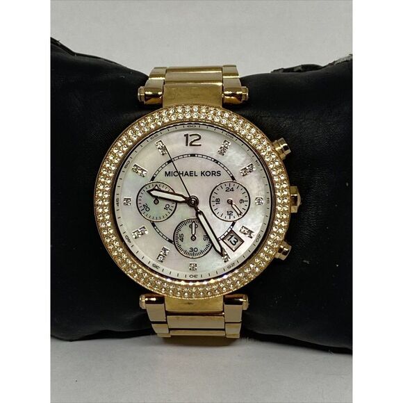 Michael Kors Parker MK5491 Women's Gold Stainless Steel Analog Dial Watch EY316 - Picture 1 of 12